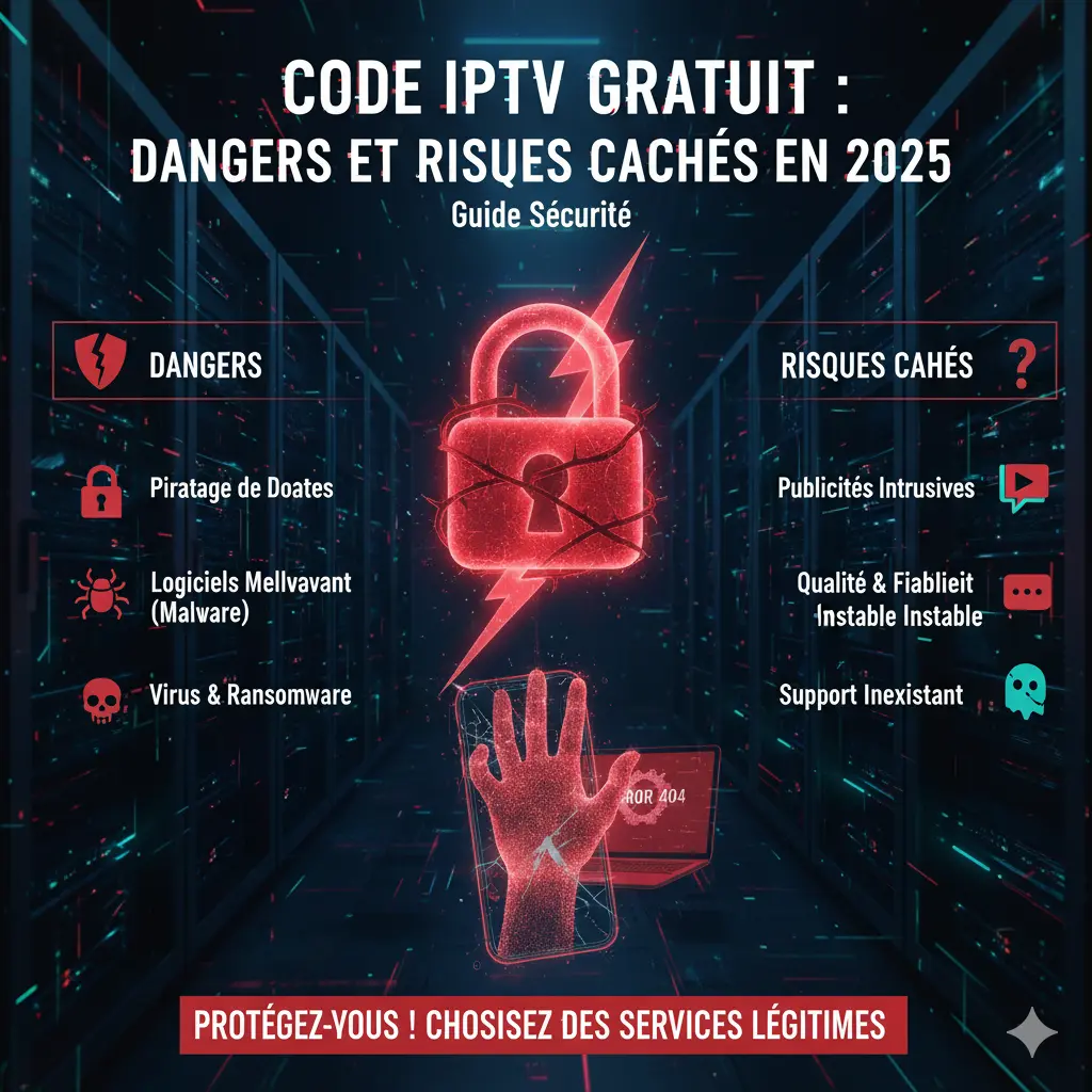 Code IPTV Gratuit : Dangers et Risques Cachés en 2025 | Guide Sécurité